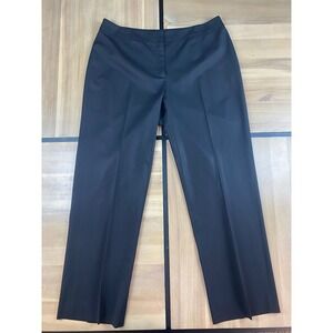 LAFAYETTE 148 NEW YORK Black Barrow Wool Blend Straight Leg Dress Pants Size 12